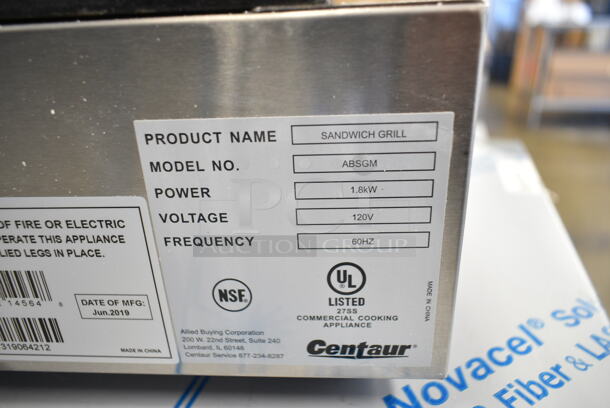 BRAND NEW! 2019 Centaur ABSGM Stainless Steel Commercial Countertop Panini Press. 115 Volts, 1 Phase. Tested and Working! - Image 6 of 6