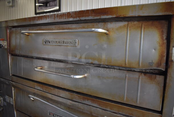 2 Bakers Pride Stainless Steel Commercial Natural Gas Powered Single Deck Pizza Ovens w/ Cooking Stones. Appears To Be Model Y600. 78x45x66.5. 2 Times Your Bid! - Image 10 of 11