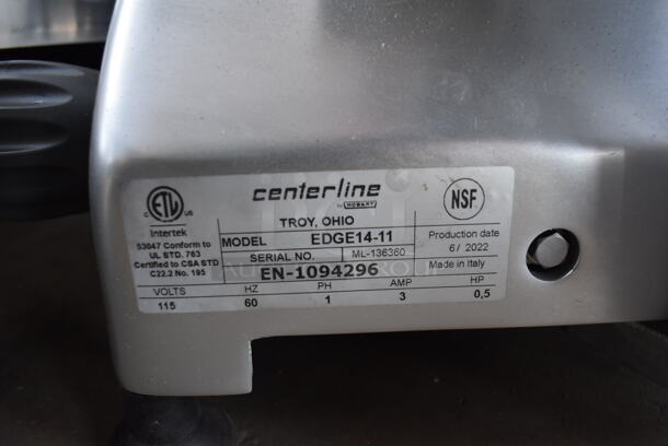 BRAND NEW SCRATCH AND DENT! 2023 Hobart Centerline EDGE14-11 Stainless Steel Commercial Countertop Meat Slicer w/ Blade Sharpener. Backside Knob is Broken. 115 Volts, 1 Phase. Tested and Working! - Image 5 of 5
