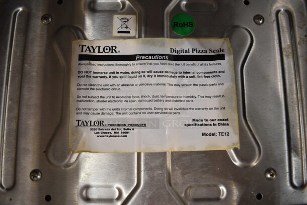 Taylor TE12 Stainless Steel Pizza Scale.  - Image 4 of 4
