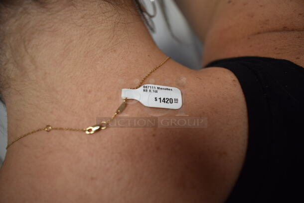 BRAND NEW! Ladies Yellow 18K Gold Dinh Van Mennottes Necklace w/ Diamond - Image 5 of 5