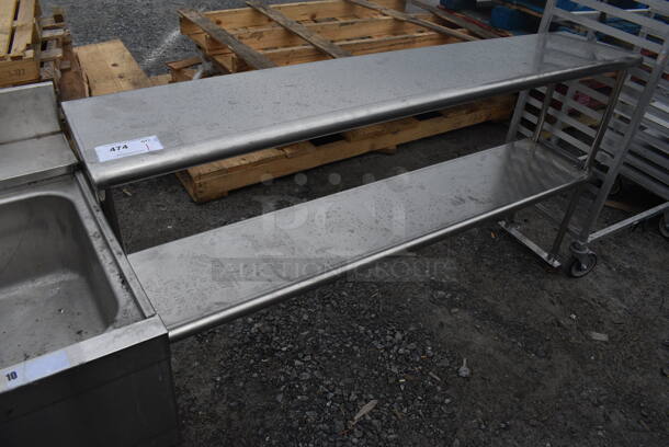 Stainless Steel 2 Tier Shelving Unit. 60x12x34