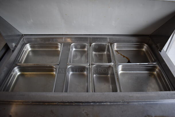 Adcraft SLM-2D Stainless Steel Commercial Sandwich Salad Prep Table Bain Marie Mega Top on Commercial Casters. 115 Volts, 1 Phase. 47x34x46.5. Tested and Powers On But Does Not Get Cold - Image 6 of 9