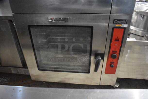 2 Vulcan ABC7G-NAT Commerical Stainless Steel Natural Gas Full Size Gas Combi Oven With Metal Racks on Commerical Casters. 80,000 BTU. 2 Times Your Bid!  - Image 6 of 10