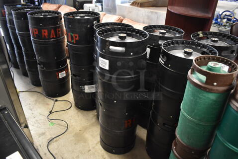 22 Black Half Size Barrel Kegs. 22 Times Your Bid!