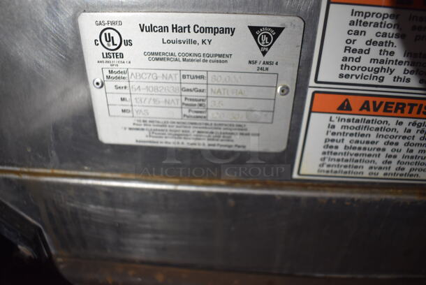 2 Vulcan ABC7G-NAT Commerical Stainless Steel Natural Gas Full Size Gas Combi Oven With Metal Racks on Commerical Casters. 80,000 BTU. 2 Times Your Bid!  - Image 9 of 10