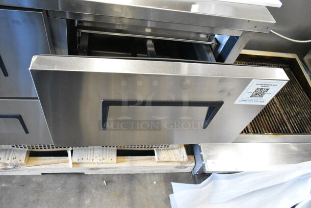 BRAND NEW SCRATCH AND DENT! 2024 True TFP-72-30M-D-6 Stainless Steel Commercial 6 Drawer Mega Top Refrigerated Sandwich Prep Table. 115 Volts, 1 Phase. Tested and Working! - Image 10 of 12