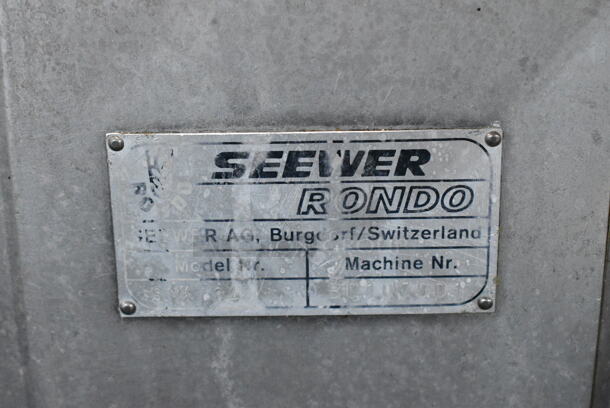 Seewer Rondo Metal Commercial Floor Style Reversible Dough Sheeter. Cannot Test Due To Cut Power Cord - Image 8 of 8