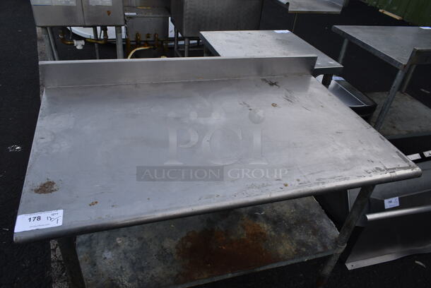 Stainless Steel Commercial Table w/ Back Splash and Under Shelf. - Image 2 of 4