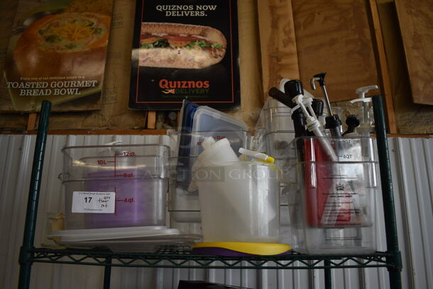 ALL ONE MONEY! Tier Lot of Various Items Including Clear Poly Bins and Lids - Image 1 of 5
