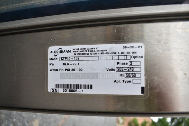 2021 Alto Shaam CTP10-10E Stainless Steel Commercial Electric Powered Combi Convection Oven w/ Stand. 208-240 Volts, 3 Phase. - Image 6 of 7