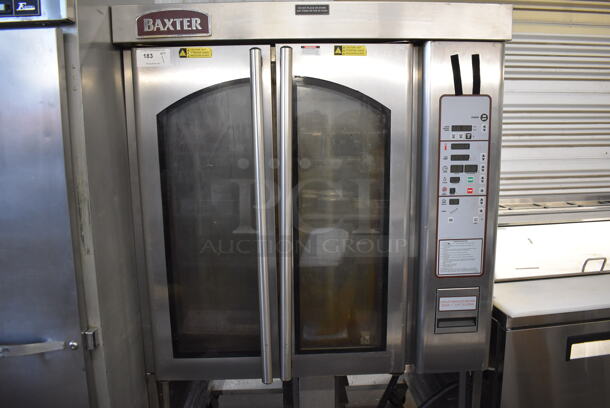 Baxter OV310E Stainless Steel Commercial Floor Style Electric Powered Mini Rotating Rack Oven w/ Lower Pan Rack on Commercial Casters. 208 Volts, 3 Phase. 48x38x78 - Image 4 of 8