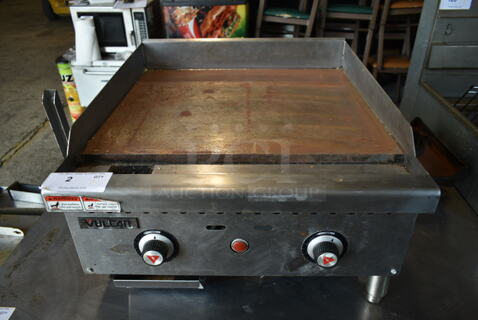Vulcan VCRG24-11 Stainless Steel Commercial Countertop Natural Gas Powered Flat Top Griddle. 50,000 BTU.