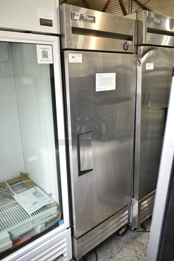 2017 True T-19F Stainless Steel Commercial Single Door Reach In Freezer w/ Poly Coated Racks on Commercial Casters. 115 Volts, 1 Phase. Tested and Powers On But Does Not Get Cold - Image 1 of 4