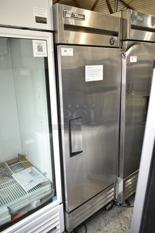2017 True T-19F Stainless Steel Commercial Single Door Reach In Freezer w/ Poly Coated Racks on Commercial Casters. 115 Volts, 1 Phase. Tested and Powers On But Does Not Get Cold