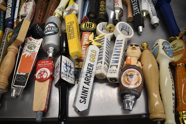 40 Various Beer Tap Handles Including Troegs, Allagash, Samuel Adams, Stella Artois, Blue Moon. 40 Times Your Bid! - Image 4 of 9