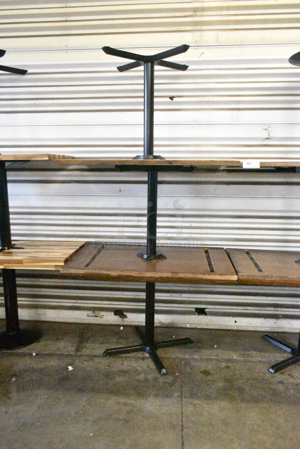 6 BRAND NEW SCRATCH AND DENT! Wooden Dining Height Table on Black Metal Table Base. 6 Times Your Bid!  - Image 5 of 9