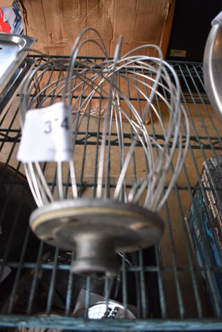 Metal Commercial Balloon Whisk Attachment for Hobart Mixer. 8x8x13
