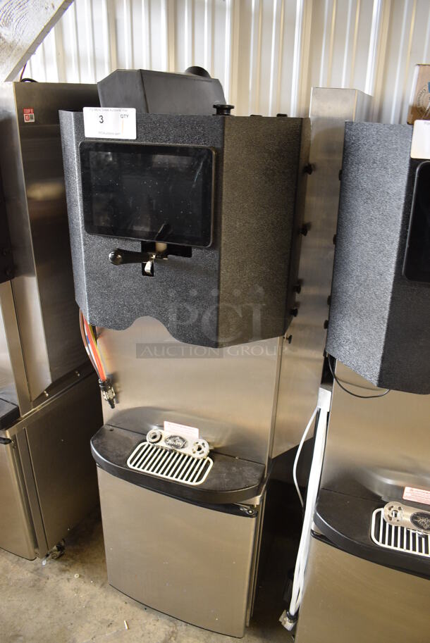 2017 Taylor Model C709-27 Stainless Steel Commercial Air Cooled Single Flavor Soft Serve Ice Cream Machine w/ Taylor Model C20100-WFB 10 Head Flavor Blast and Color Touch Panel for Flavor Burst on Commercial Casters. 208-230 Volts, 1 Phase. 23x33x61 - Image 2 of 10