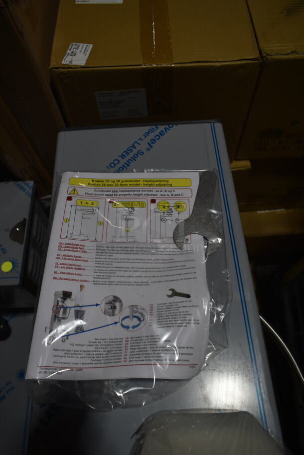 BRAND NEW! 2022 Varimixer V20KT Metal Commercial Countertop 20 Quart Planetary Dough Mixer w/ Stainless Steel Mixing Bowl, Poly Bowl Guard, Dough, Whisk, Paddle Attachments. 120 Volts, 1 Phase. Tested and Working! - Image 9 of 12