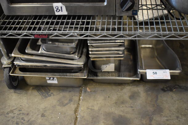 ALL ONE MONEY! Lot of Various Stainless Steel Drop In Bins