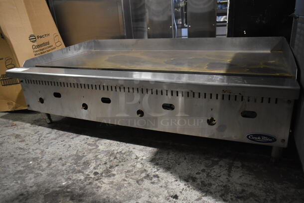 Cook Rite Stainless Steel Commercial Countertop Natural Gas Powered Flat Top Griddle.  - Image 4 of 6