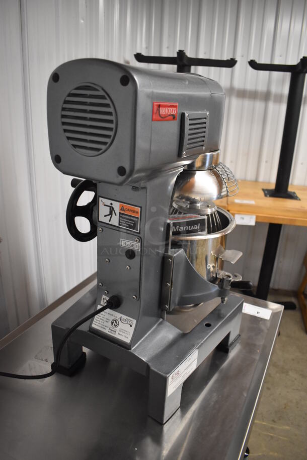 Avantco MX10 Metal Commercial Countertop 10 Quart Planetary Dough Mixer w/ Stainless Steel Mixing Bowl, Bowl Guard, Dough Hook, Paddle and Whisk Attachments. 120 Volts, 1 Phase. 15x20x25. Tested and Working! - Image 6 of 9