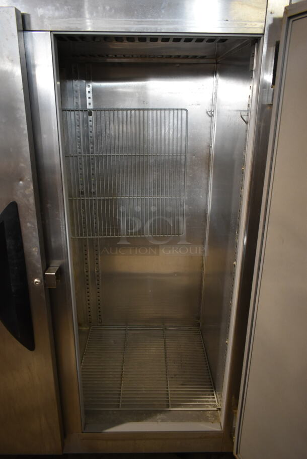 Victory VF-2 Stainless Steel Commercial 2 Door Reach In Freezer w/ Metal Pan Rack on Commercial Casters. 115 Volts, 1 Phase. Tested and Working! - Image 6 of 7