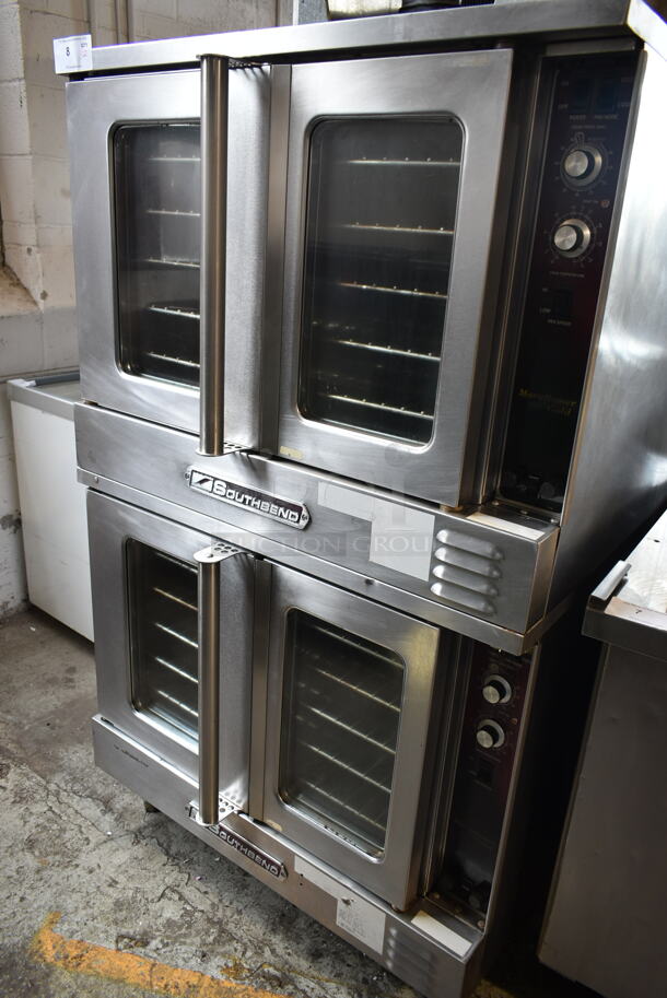 2 Southbend Marathoner Gold Stainless Steel Commercial Natural Gas Powered Full Size Convection Ovens w/ View Through Doors, Metal Oven Racks and Thermostatic Controls. 2 Times Your Bid! - Image 1 of 9