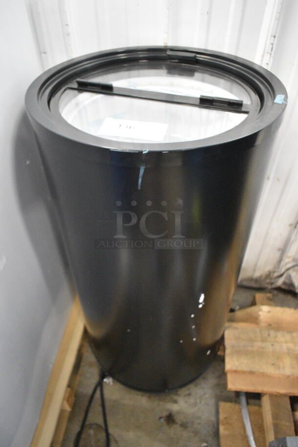 BRAND NEW SCRATCH AND DENT! Galaxy 177BMR2B Barrel Merchandiser Refrigerator - 2.25 cu. ft. 110-120 Volts, 1 Phase. Tested and Working! - Image 2 of 6