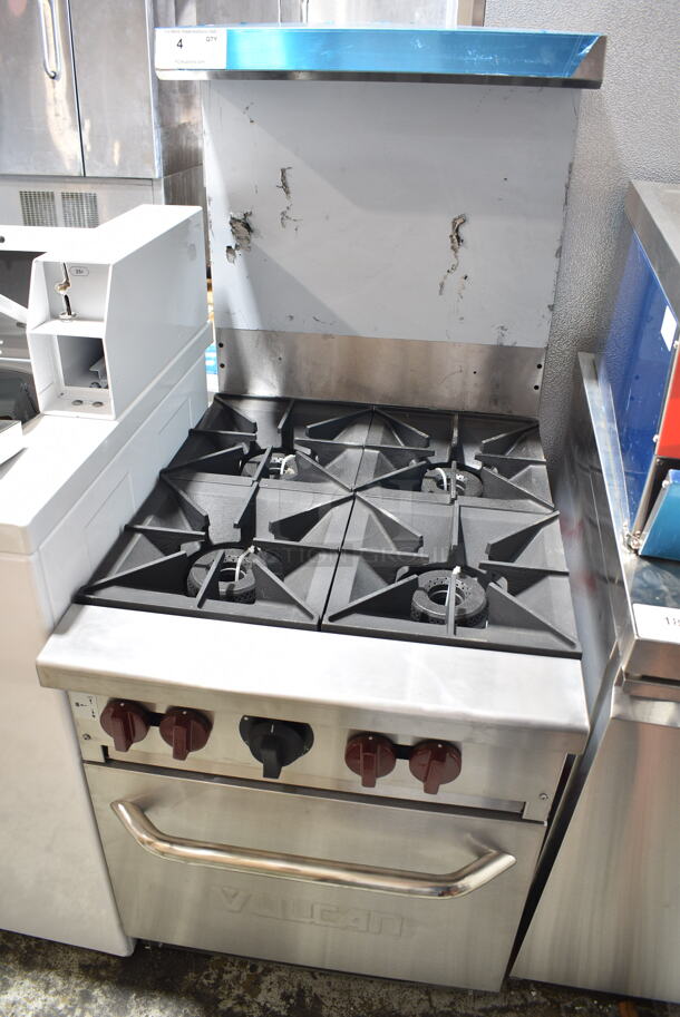 BRAND NEW SCRATCH AND DENT! Vulcan SX24 SX Series Stainless Steel Commercial Natural Gas Powered 4 Burner 24" Range with Space Saver Oven. 142,000 BTU - Image 2 of 9