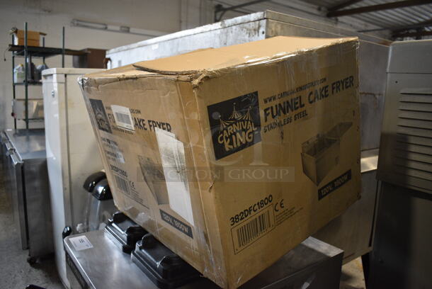 BRAND NEW IN BOX! Carnival King Model DFC4400 Stainless Steel Commercial Countertop Electric Powered Funnel Cake Fryer w/ Basket and Lid. 240 Volts, 1 Phase. 18x24x14.5 - Image 8 of 8