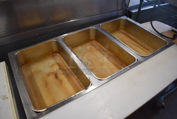 Avantco Stainless Steel Commercial 3 Well Steam Table w/ Cutting Board and Under Shelf. 44x30x34.5. Tested and Working! - Image 3 of 5