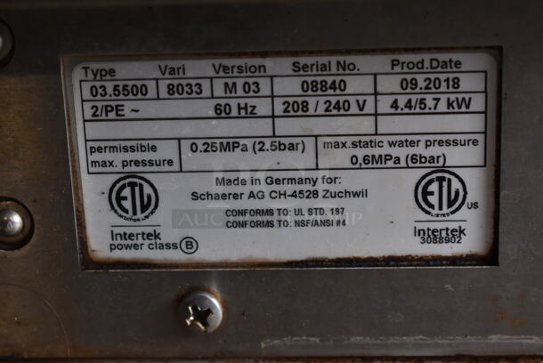 2018 Schaerer Barista Stainless Steel Commercial Countertop 2 Group Espresso Machine w/ 2 Steam Wands and 2 Hoppers. 208/240 Volts, 1 Phase. - Image 7 of 7