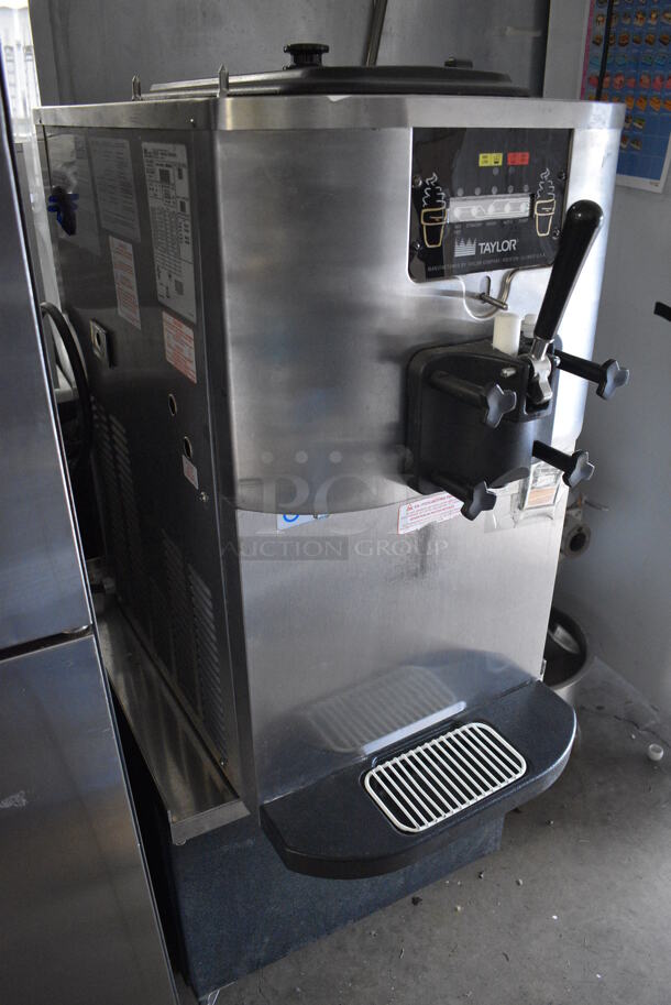 2015 Taylor Model C706-27 Stainless Steel Commercial Air Cooled Single Flavor Soft Serve Ice Cream Machine on Glastender Model MS24-BS(L) Stainless Steel Commercial Stand w/ Commercial Casters. 208-230 Volts, 1 Phase. 18x34x57 - Image 3 of 10