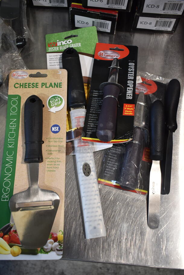 11 Various BRAND NEW! Utensils Including Basting Spoon, Cheese Slicer, Zester, Oyster Openers. 11 Times Your Bid! - Image 1 of 5