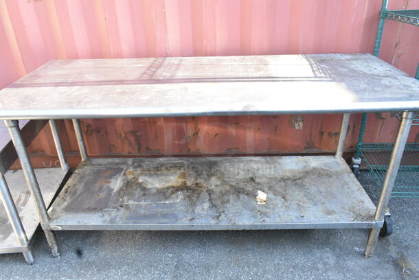 Stainless Steel Table w/ Metal Under Shelf.  - Image 2 of 3