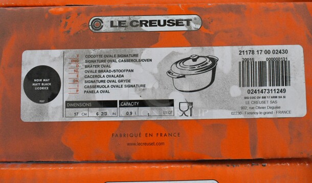 4 BRAND NEW SCRATCH AND DENT! Le Creuset Black  Signature Oval Casserole Oven Dish. 4 Times Your Bid!  - Image 3 of 3