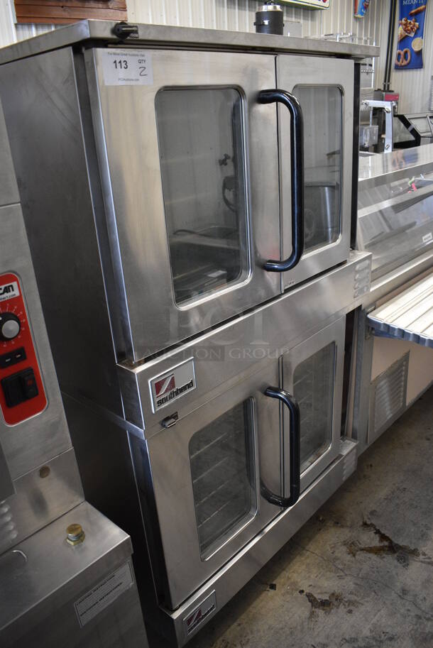 2 Southbend Marathoner Gold Stainless Steel Commercial Full Size Gas Powered Convection Oven w/ View Through Doors, Metal Oven Racks on Commercial Casters. 38x30x64. 2 Times Your Bid! - Image 6 of 7