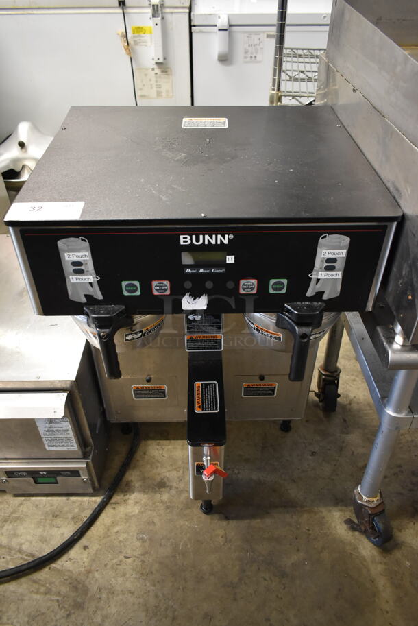2020 Bunn DUAL TF DBC Metal Commercial Countertop Dual Coffee Machine w/ Hot Water Dispenser and 2 Metal Brew Baskets. 120/208-240 Volts, 1 Phase.