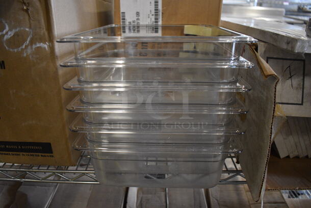 ALL ONE MONEY! Lot of 6 BRAND NEW IN BOX! Cambro Clear Poly 1/2 Size Drop In Bins. 1/2x4 - Image 4 of 5