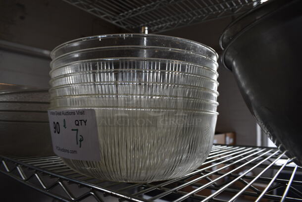 ALL ONE MONEY! Lot of 7 Clear Poly Bowls! 9x9x3 - Image 3 of 3