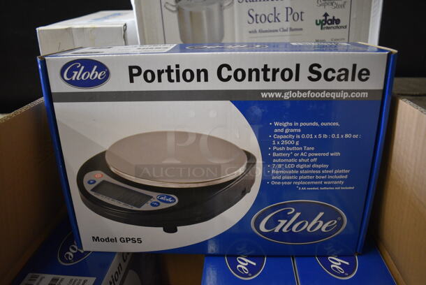 4 BRAND NEW IN BOX! Globe Metal Countertop Food Portioning Scales. 4 Times Your Bid!