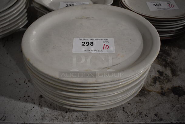 10 White Ceramic Oval Plates. 13x10.5x1. 10 Times Your Bid!