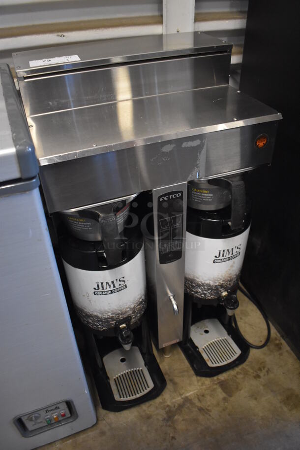 Fetco Stainless Steel Commercial Countertop Coffee Machine w/ 2 Metal Brew Baskets and 2 Satellite Servers. 19x19x34.5 - Image 2 of 5