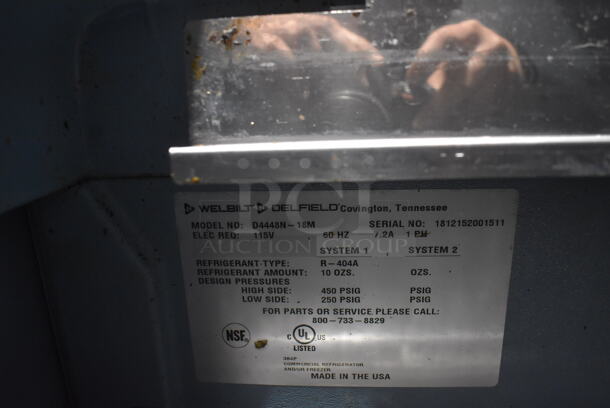 2018 Model Delfield D4448N-18M Commercial Stainless Steel Electric Powered 4 Drawer Mega Top Front Breathing Refrigerated Sandwich Prep Table On Commercial Casters. 115V/1 Phase Tested And Working! - Image 9 of 9