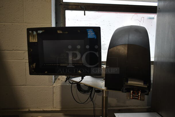 Hobart Model HWS-4C Stainless Steel Commercial Floor Style Wrapping Station w/ Monitor and Hobart Label Dispenser. 120 Volts, 1 Phase. Tested and Working! - Image 3 of 6