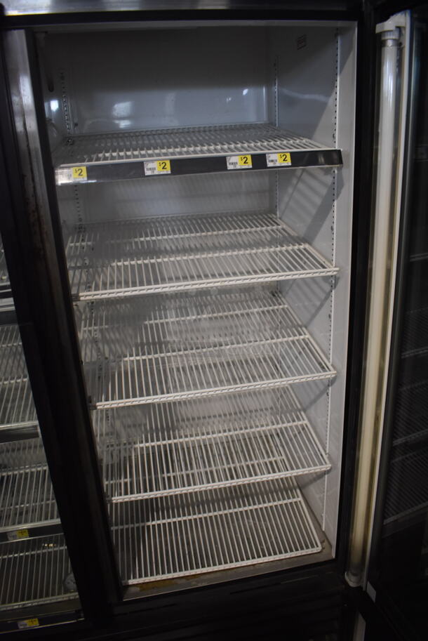 2011 True GDM-49 Two Section Reach-In Floor Standing Glass Door Merchandiser Cooler In Black With Polycoated Racks. 115V, 1 Phase. Tested And Working - Image 5 of 6