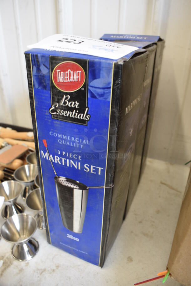 3 BRAND NEW! Boxes of Tablecraft Metal 3 Piece Martini Sets. 3 Times Your Bid! - Image 2 of 3