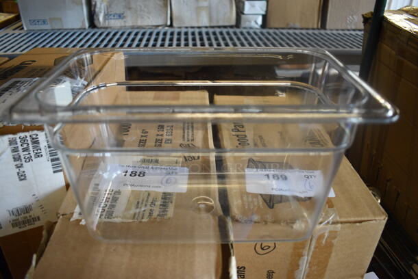 ALL ONE MONEY! Lot of 6 BRAND NEW IN BOX! Cambro Clear Poly 1/4 Size Drop In Bins. 1/4x6